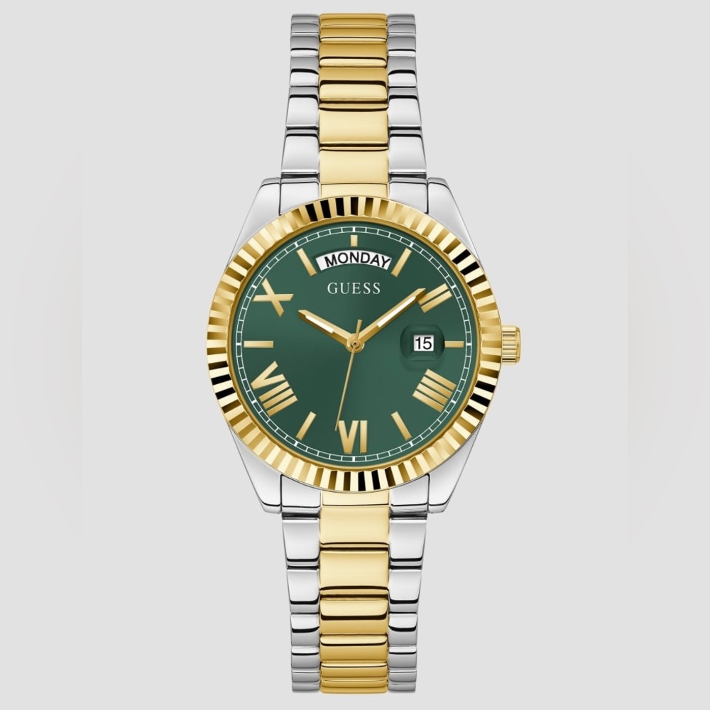 Guess Multi-Tone and Green Analog Watch
